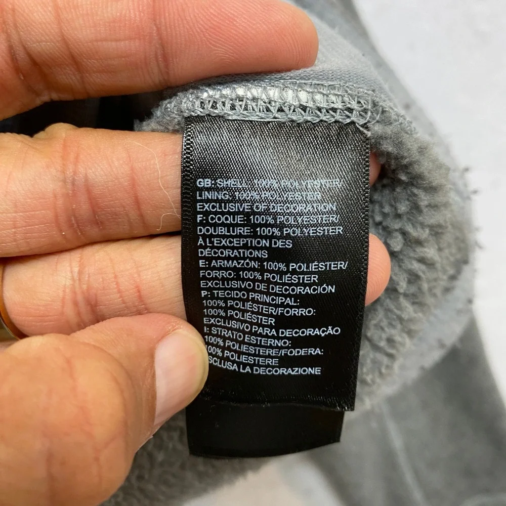 The North Face Jacket Mens XL Gray Gordon Lyons Full Zip Fleece Pager Logo